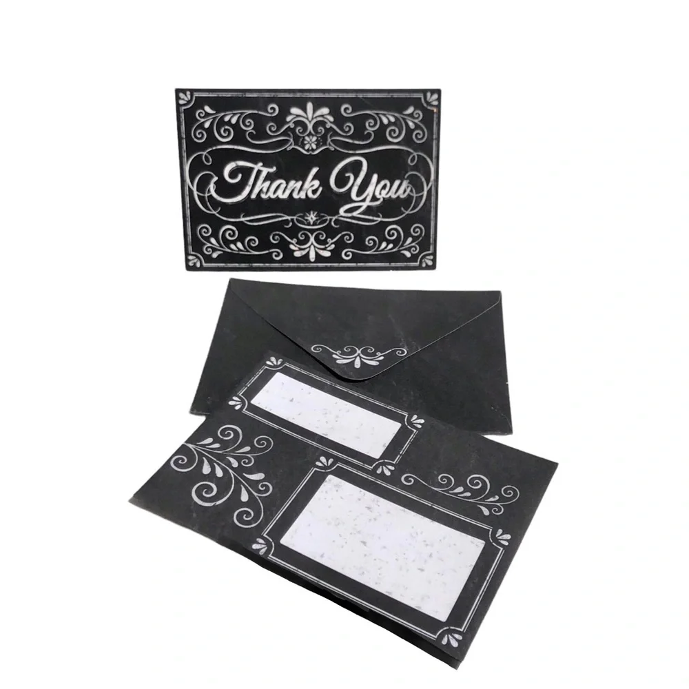 Pooch & Sweetheart Embellished Pouch Black & White Thank You Cards, 10ct (90128)